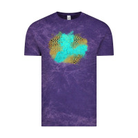 Cloud Purple turquoise leopard patch Vintage Tee - Jasminsmagicworld