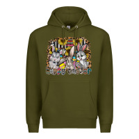 Army Green Happy Easter Premium Hoodie - CowhideDigitalArt
