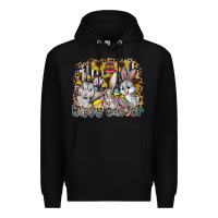 Black Happy Easter Premium Hoodie - CowhideDigitalArt