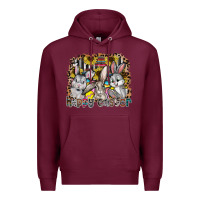 Burgundy Happy Easter Premium Hoodie - CowhideDigitalArt