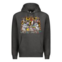 Charcoal Heather Happy Easter Premium Hoodie - CowhideDigitalArt