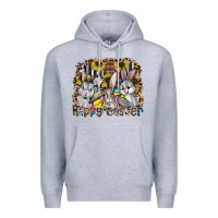 Heather Grey Happy Easter Premium Hoodie - CowhideDigitalArt