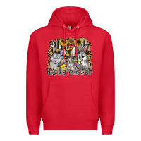 Red Happy Easter Premium Hoodie - CowhideDigitalArt