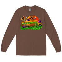 Chestnut Halloween School Bus Long Sleeve Tee - FaDigitalArtStudio