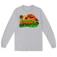 Moon Dust Halloween School Bus Long Sleeve Tee - FaDigitalArtStudio
