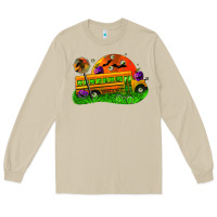 Mushroom Halloween School Bus Long Sleeve Tee - FaDigitalArtStudio