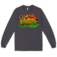 Smoke Halloween School Bus Long Sleeve Tee - FaDigitalArtStudio