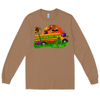 Toasted Coconut Halloween School Bus Long Sleeve Tee - FaDigitalArtStudio