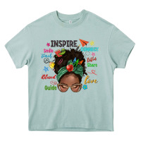 Arona afro messy bun teach inspire love teacher blessed Heavy Core Tee - NancyCooperArtShop