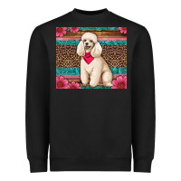 Black standart poodle floral Heavyweight Sweatshirt - Artiststas