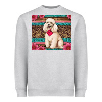Heather Grey standart poodle floral Heavyweight Sweatshirt - Artiststas
