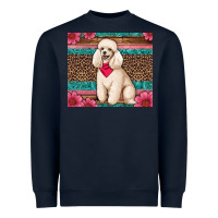Navy standart poodle floral Heavyweight Sweatshirt - Artiststas