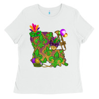 Louisiana Map Mardi Gras Ladies Tee | Teevron