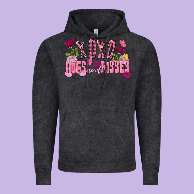 Xoxo Hugs And Kisses Valentine's Day Vintage Hoodie Designed By Fadigitalartstudio