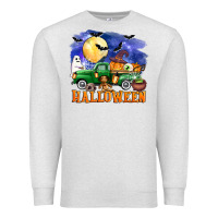 Oatmeal Heather halloween truck Premium Sweatshirt - AdoDesignShop