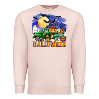 Pale Pink halloween truck Premium Sweatshirt - AdoDesignShop
