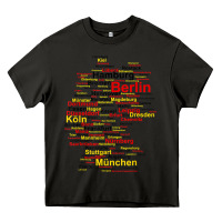 Asphalt germany map silhouette towns cities flag berlin travel t shirt Heavy Core Tee - maiPhamDesign