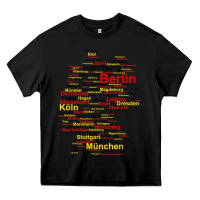 Black germany map silhouette towns cities flag berlin travel t shirt Heavy Core Tee - maiPhamDesign