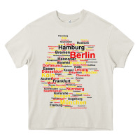 Cream germany map silhouette towns cities flag berlin travel t shirt Heavy Core Tee - maiPhamDesign