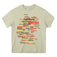 Mossy germany map silhouette towns cities flag berlin travel t shirt Heavy Core Tee - maiPhamDesign