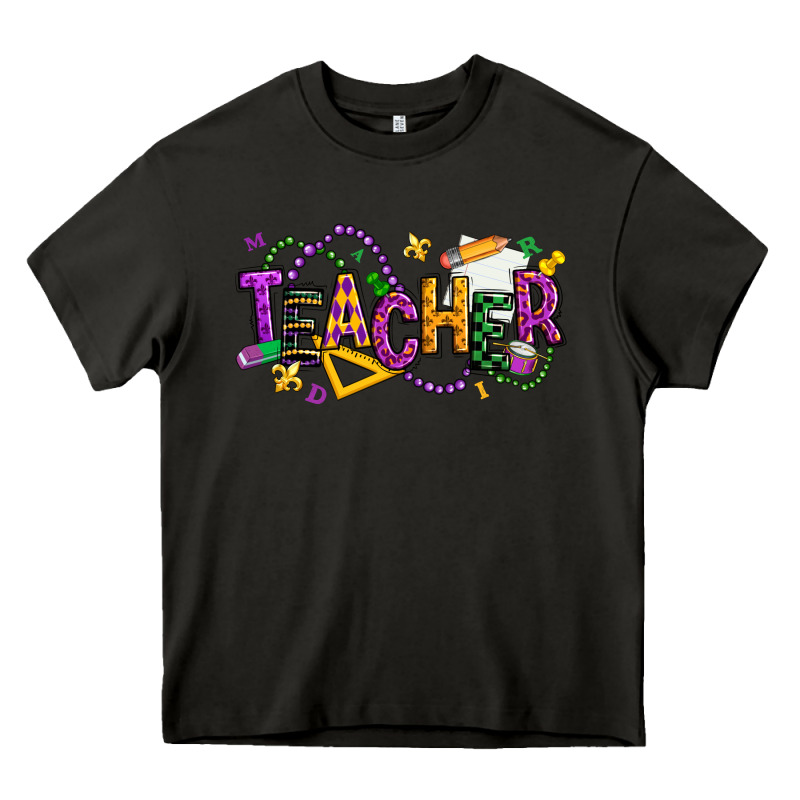 Mardi Gras Teacher Heavy Core Tee by texasbilliewilder | Teevron
