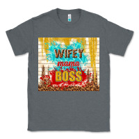 Charcoal Heather wifey mama boss Classic Tee - TumblerDesignByShophia