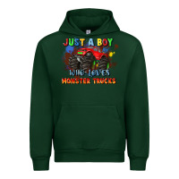 Forest Green just a boy who loves monster trucks Urban Hoodie - JahusDesignShop