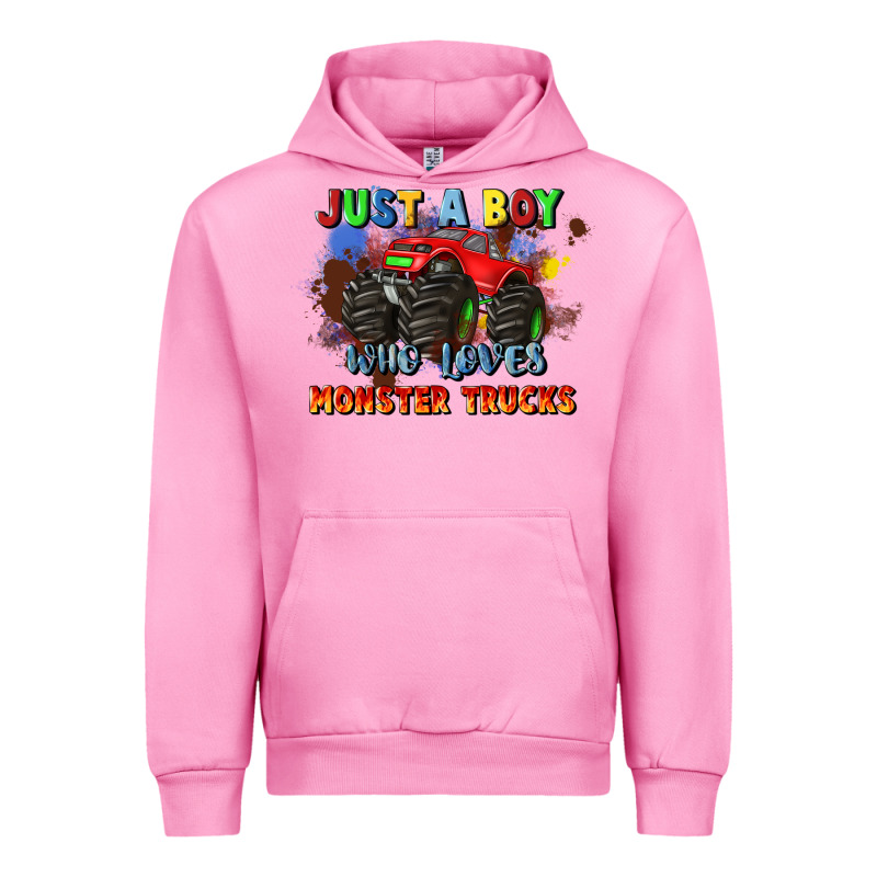 Just A Boy Who Loves Monster Trucks Urban Hoodie by JahusDesignShop | Teevron