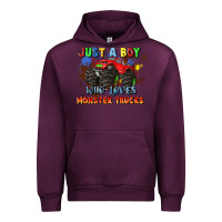 Mauve Wine just a boy who loves monster trucks Urban Hoodie - JahusDesignShop