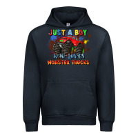 Navy just a boy who loves monster trucks Urban Hoodie - JahusDesignShop