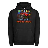 Pigment Black just a boy who loves monster trucks Urban Hoodie - JahusDesignShop