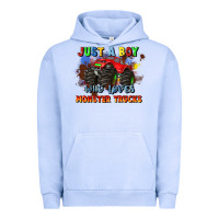 Pigment Grape Ice just a boy who loves monster trucks Urban Hoodie - JahusDesignShop