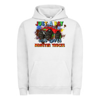 Pigment Lunar Rock just a boy who loves monster trucks Urban Hoodie - JahusDesignShop