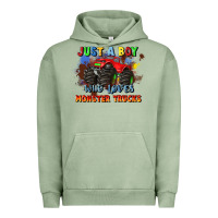 Pigment Oil Green just a boy who loves monster trucks Urban Hoodie - JahusDesignShop