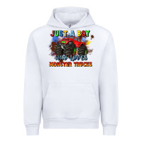 White just a boy who loves monster trucks Urban Hoodie - JahusDesignShop