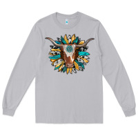 Moon Dust texas longhorn sunflower background Long Sleeve Tee - RanaPortraitStore