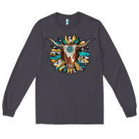 Smoke texas longhorn sunflower background Long Sleeve Tee - RanaPortraitStore