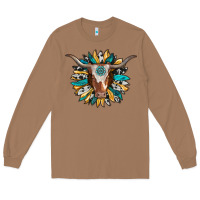 Toasted Coconut texas longhorn sunflower background Long Sleeve Tee - RanaPortraitStore