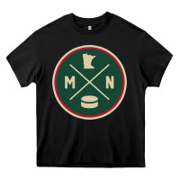 Classic Minnesota Hockey Mn Outline Pullover Hoodie Heavy Core Tee | Teevron