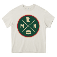 Cream Classic Minnesota Hockey MN Outline Pullover Hoodie Heavy Core Tee - maiPhamDesign