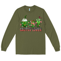 Army Green Cactus Lover Cactus Coffee Cups Long Sleeve Tee - FaDigitalArtStudio