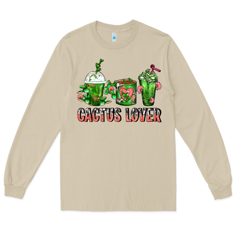 Cactus Lover Cactus Coffee Cups Long Sleeve Tee by FaDigitalArtStudio | Teevron