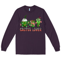 Plum Cactus Lover Cactus Coffee Cups Long Sleeve Tee - FaDigitalArtStudio