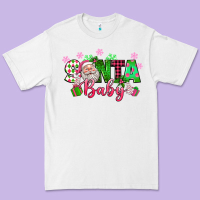 Santa Baby Pink Christmas Premium Tee Designed By Texasbilliewilder