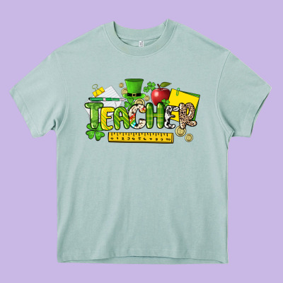 Teacher St. Patricks Day Heavy Core Tee Designed By Nancycooperartshop