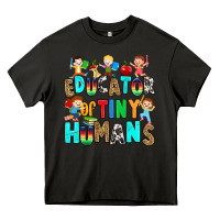Asphalt Educator of tiny humans Heavy Core Tee - RanaPortraitStore
