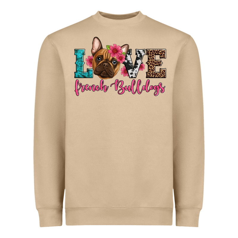 Love French Bulldogs Heavyweight Sweatshirt by Artiststas | Teevron