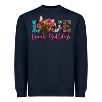 Navy love french bulldogs Heavyweight Sweatshirt - Artiststas