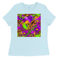 Baby Blue Mardi Gras and jester hat seamless pattern Ladies Tee - HowdyJamesFarm