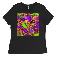 Black Mardi Gras and jester hat seamless pattern Ladies Tee - HowdyJamesFarm